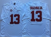 Alabama Crimson Tide 13 Tua Tagovailoa White College Football Jersey,baseball caps,new era cap wholesale,wholesale hats